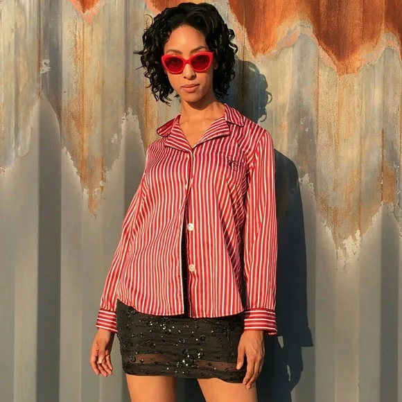 Silky Striped blouse by Chapssz m - Picture 4 of 4